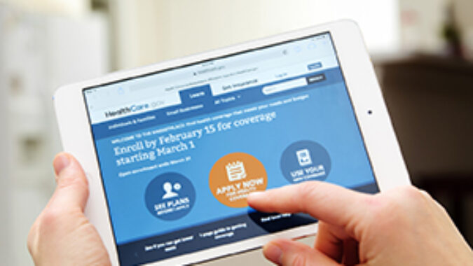 Photo of Gov.com website used to sign up for insurance under the Affordable Care Act