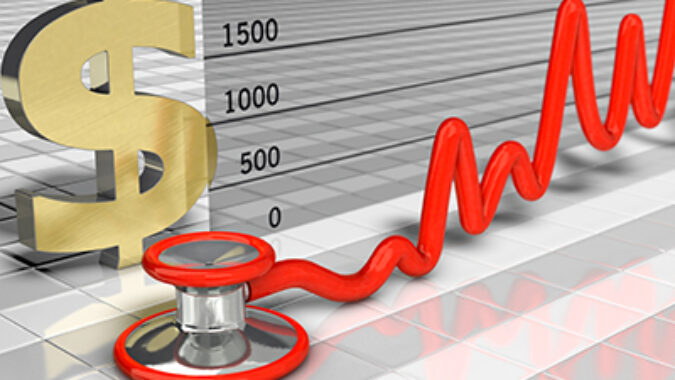 image concept of rising cost of health insurance