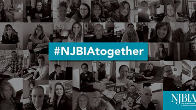 Collage of NJBIA employees working from home during COVID-19 crisis